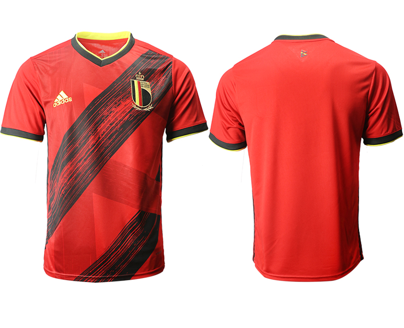 Men 2021 European Cup Belgium home aaa version red Soccer Jersey->belgium jersey->Soccer Country Jersey